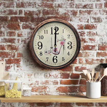 Shabby Chic Wall Clock – 20 cm, Rustic Copper Frame, Design Sent at Random - photo 19