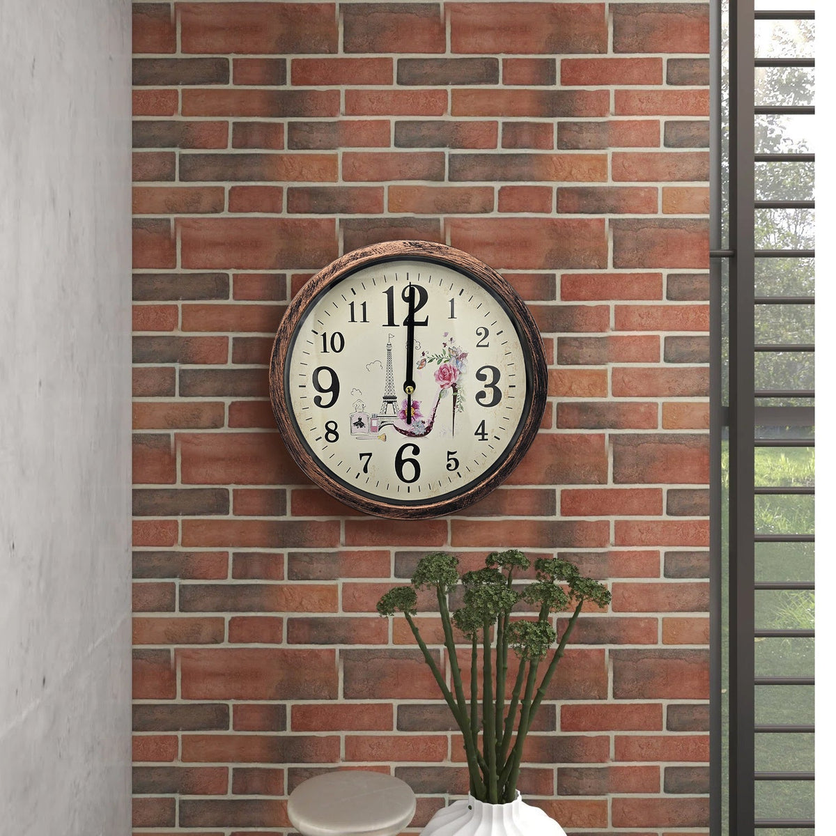 Shabby Chic Wall Clock – 20 cm, Rustic Copper Frame, Design Sent at Random - photo 20