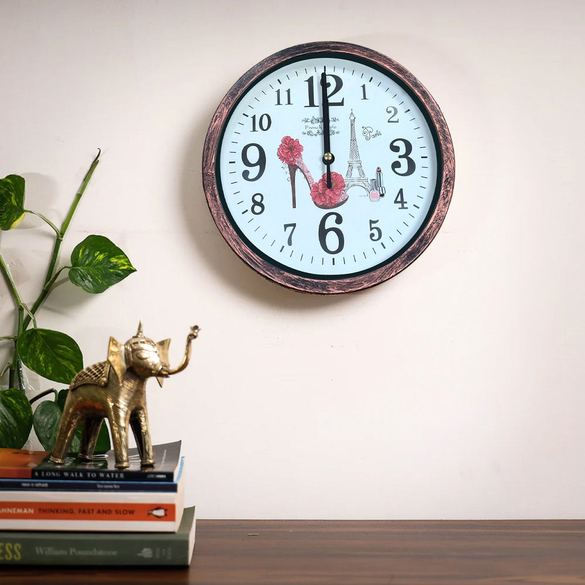 Shabby Chic Wall Clock – 20 cm, Rustic Copper Frame, Design Sent at Random - photo 7