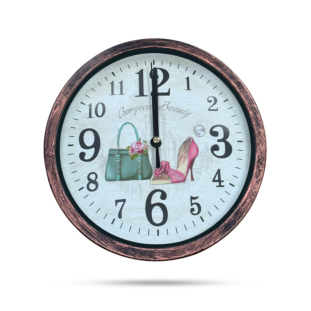 Shabby Chic Wall Clock – 20 cm, Rustic Copper Frame, Design Sent at Random - photo 8