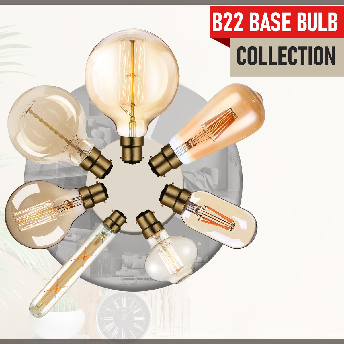 G95 B22 Incandescent Vintage Bulb Dimmable Amber - photo 2