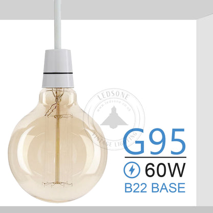 G95 B22 Incandescent Vintage Bulb Dimmable Amber - photo 22