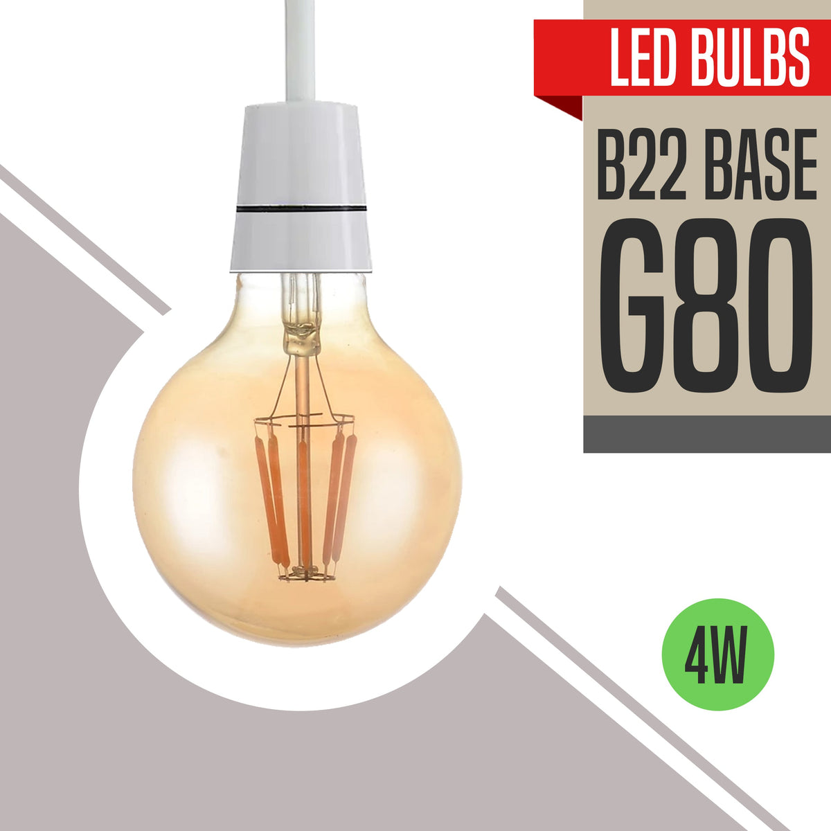 G95 B22 Incandescent Vintage Bulb Dimmable Amber - photo 7