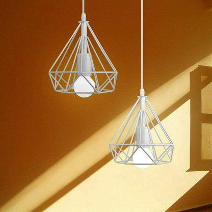 Pointed Geometric Cage Lamp Shade – 7 Colours, Easy Fit - photo 2