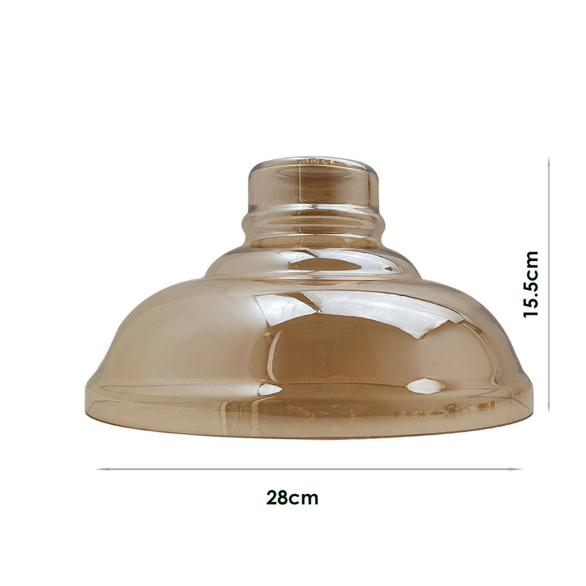 Amber Glass Dome Lamp Shade 28 cm – with Shade Ring - photo 4