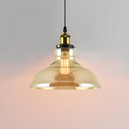 Amber Glass Dome Lamp Shade 28 cm – with Shade Ring - photo 7