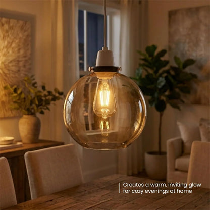 Amber Glass Globe Lamp Shade 20 cm – with Shade Ring - photo 3