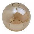 Amber Glass Globe Lamp Shade 20 cm – with Shade Ring - 20 cm with Yellow Brass Shade Ring, Amber, Single