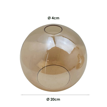 Amber Glass Globe Lamp Shade 20 cm – with Shade Ring - photo 2