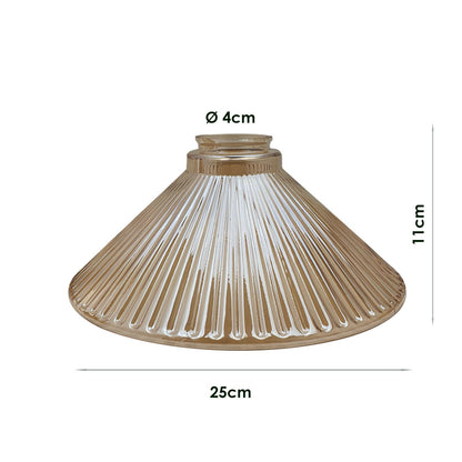Amber Ribbed Glass Cone Lamp Shade 25 cm – with Shade Ring - photo 3