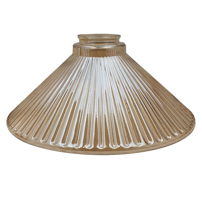 Amber Ribbed Glass Cone Lamp Shade 25 cm – with Shade Ring - photo 2