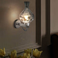 Smoked Glass Vase Wall Light – Chrome, E27