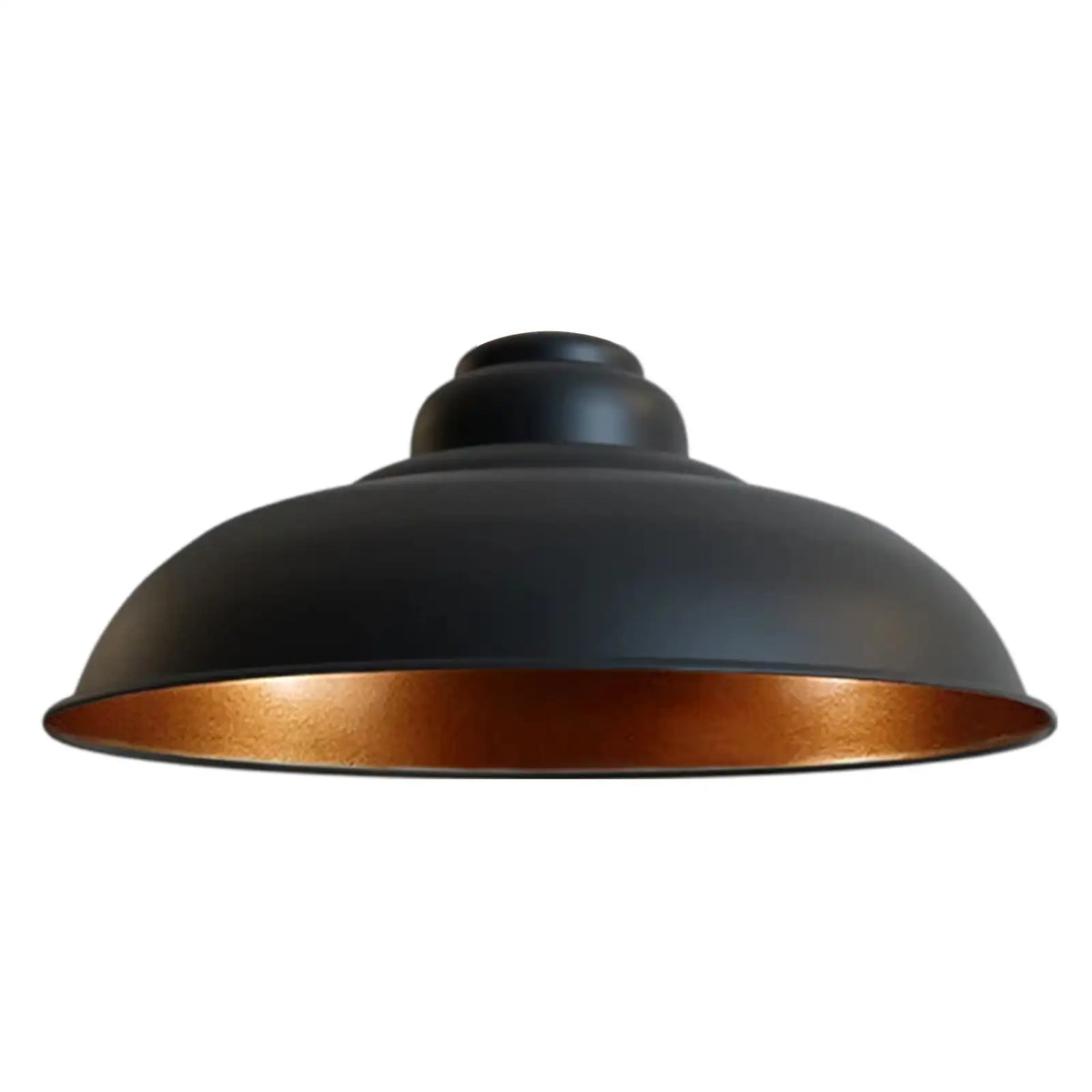 Gloss Metal Lamp Shade 32 cm – Easy Fit, 13 Colours - Black & Gold, Single, 32 cm with Reducer Ring
