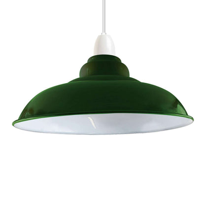 Gloss Metal Lamp Shade 32 cm – Easy Fit, 13 Colours - Green, Single, 32 cm with Reducer Ring