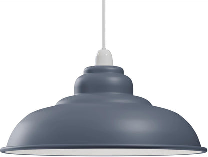 Gloss Metal Lamp Shade 32 cm – Easy Fit, 13 Colours - Grey, Single, 32 cm with Reducer Ring