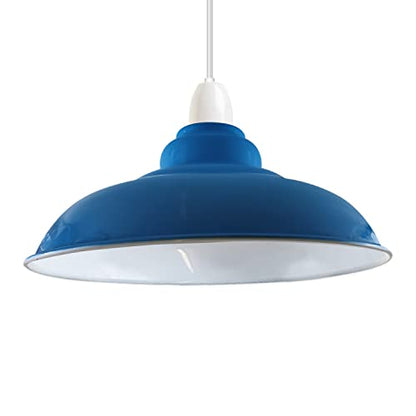 Gloss Metal Lamp Shade 32 cm – Easy Fit, 13 Colours - Light Blue, Single, 32 cm with Reducer Ring