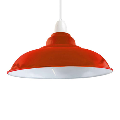 Gloss Metal Lamp Shade 32 cm – Easy Fit, 13 Colours - Orange, Single, 32 cm with Reducer Ring