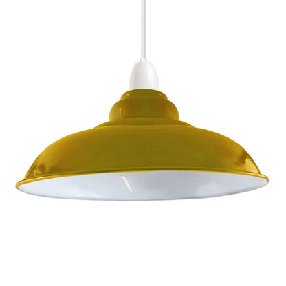 Gloss Metal Lamp Shade 32 cm – Easy Fit, 13 Colours - Yellow, Single, 32 cm with Reducer Ring