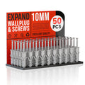 Grey Wall Plugs and Screws, 10 mm – Pack of 50 - 50 Plugs & Screws