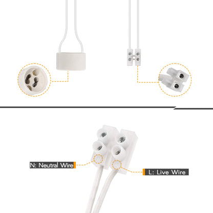 GU10 Lamp Holder Socket with Leads – 3 Styles - photo 5