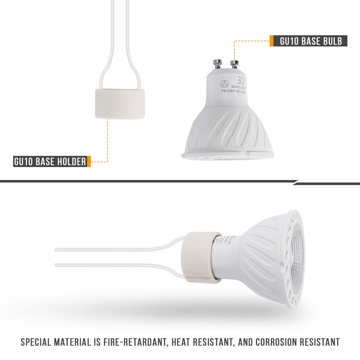 GU10 Lamp Holder Socket with Leads – 3 Styles - photo 6