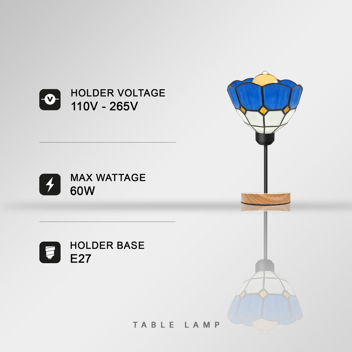 Handcrafted Mosaic Glass Table Lamp E27 Socket - photo 3