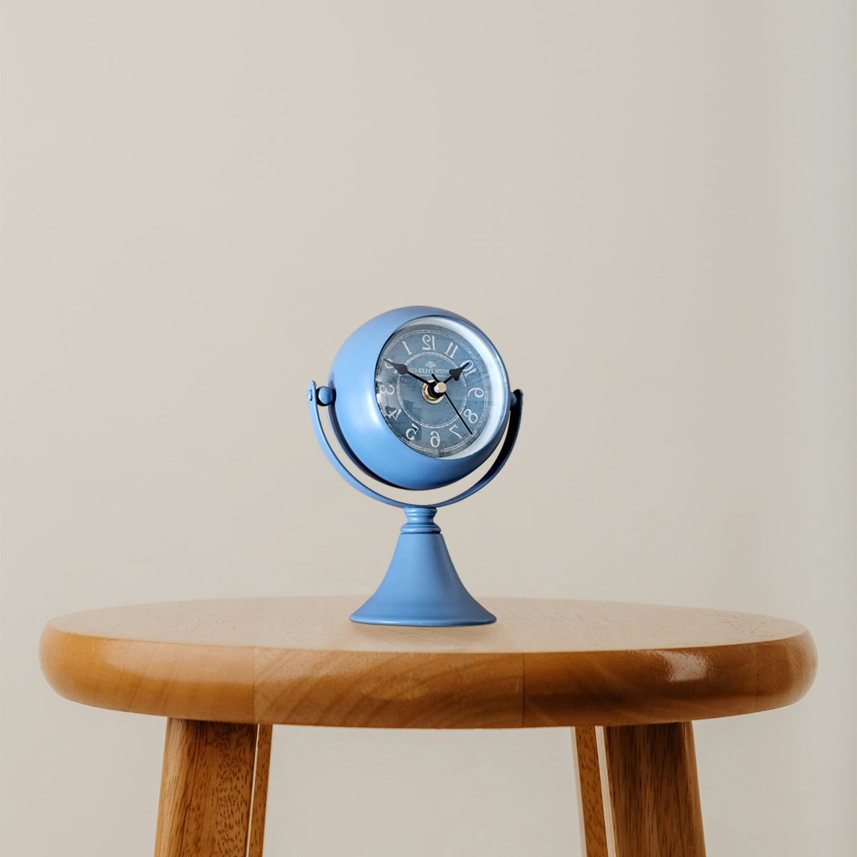 Moon Stand Table Clock with Mirror – Rotating Head, Blue or White - photo 6