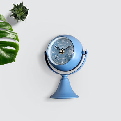 Moon Stand Table Clock with Mirror – Rotating Head, Blue or White - photo 7