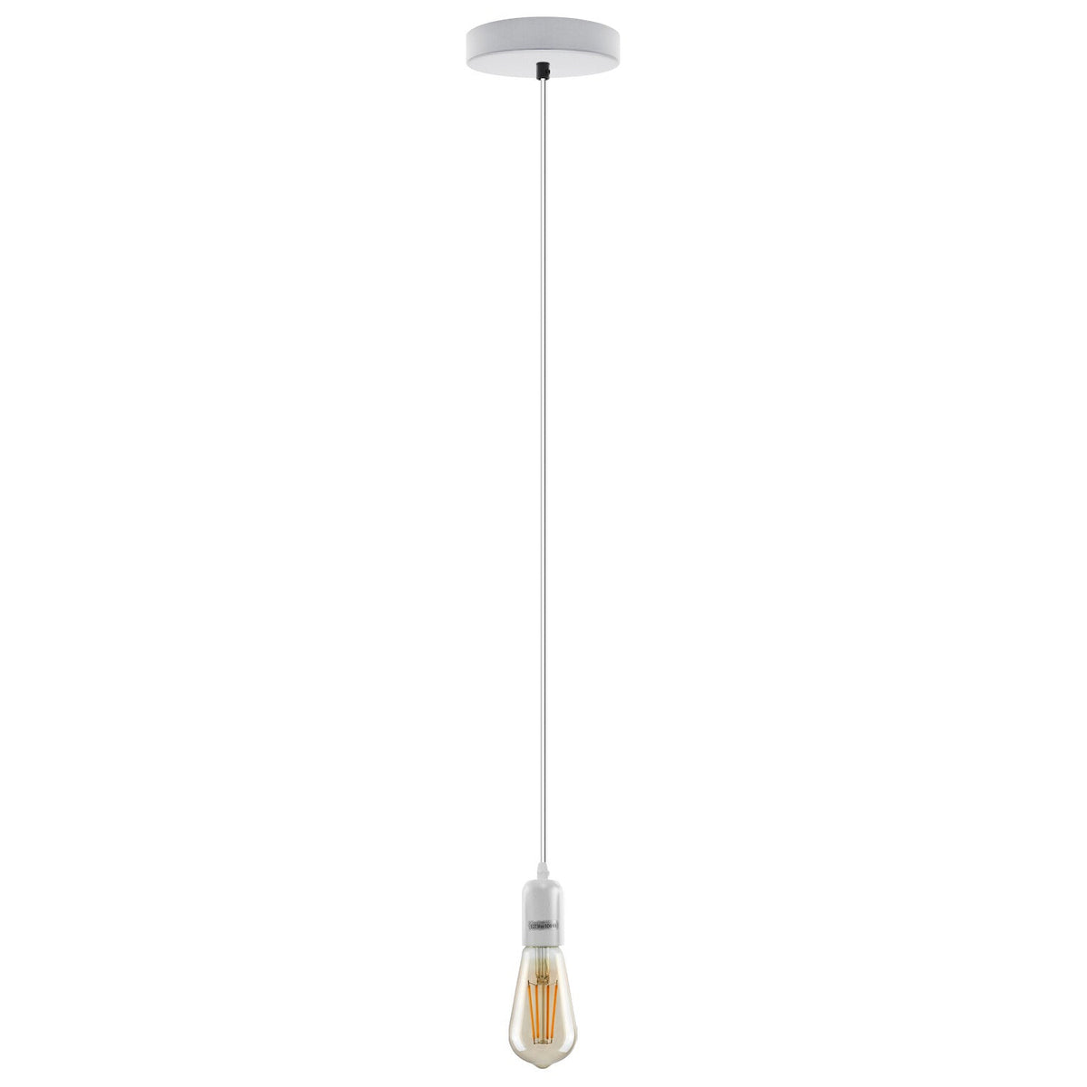 White E27 Pendant Light Set – Adjustable Cable, 100 or 120 mm Rose - White, 120 mm, Without Bulb