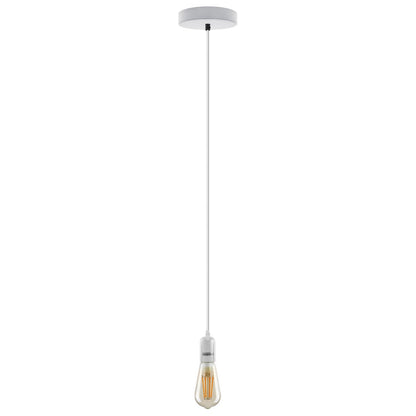 White E27 Pendant Light Set – Adjustable Cable, 100 or 120 mm Rose - White, 120 mm, Without Bulb