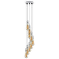 9 Light Cluster Pendant – White, 12 cm Rose, E27, Staggered - White, No Shade, ST64 Bulb