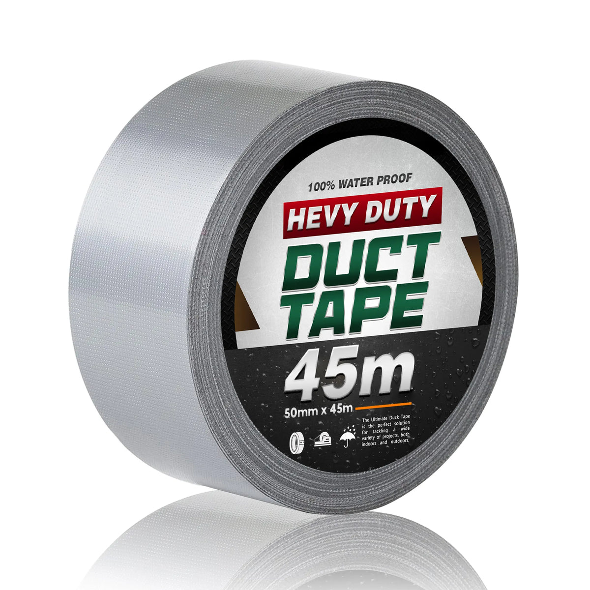 Heavy Duty Cloth Duct Tape 5cm x 50m Silver Strong Adhesive for Sealing - Single