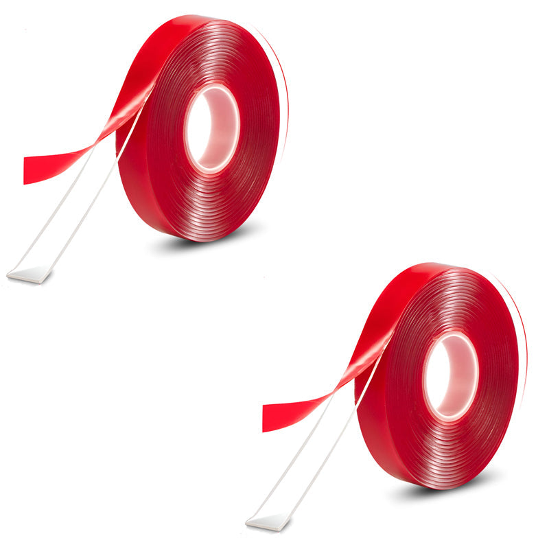 Nano Double-Sided Mounting Tape, 2 Rolls – Clear, 1 mm, 18 or 24 mm x 2 m - 24 mm, Red Film