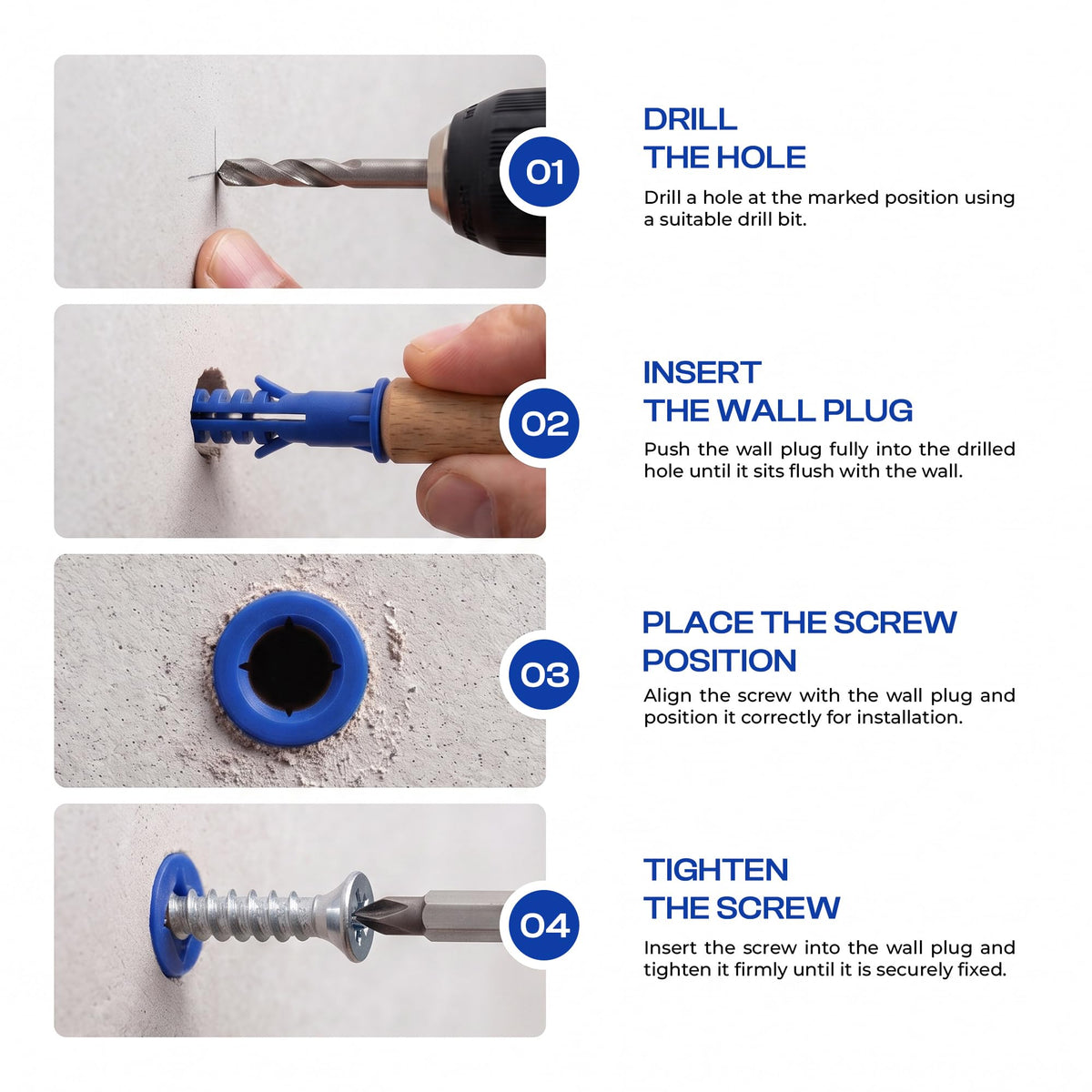 Wall Plugs and Screws in a Jar – 8 mm Orange (40) or 10 mm Blue (30) - photo 11