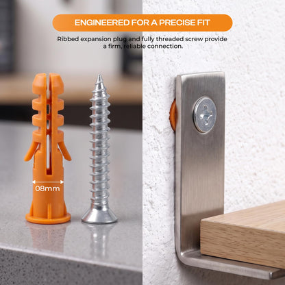 Wall Plugs and Screws in a Jar – 8 mm Orange (40) or 10 mm Blue (30) - photo 2