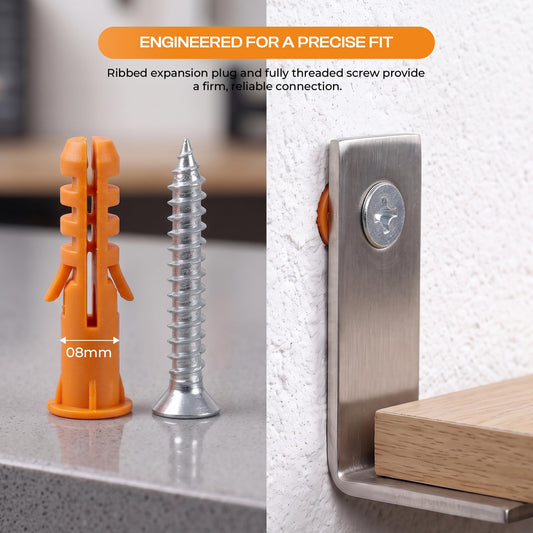 Wall Plugs and Screws in a Jar – 8 mm Orange (40) or 10 mm Blue (30) - photo 2