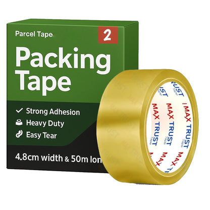 Heavy Duty Packaging Tape with Strong Adhesive - Pack of 2
