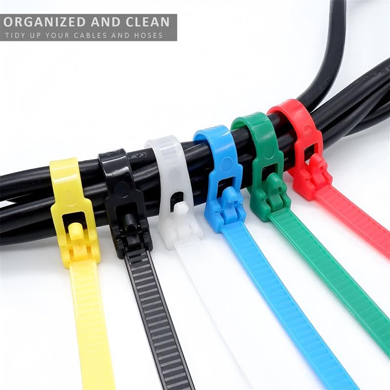 Green Releasable Cable Ties, Pack of 100 – 7.2 x 350 or 7.2 x 450 mm - photo 5