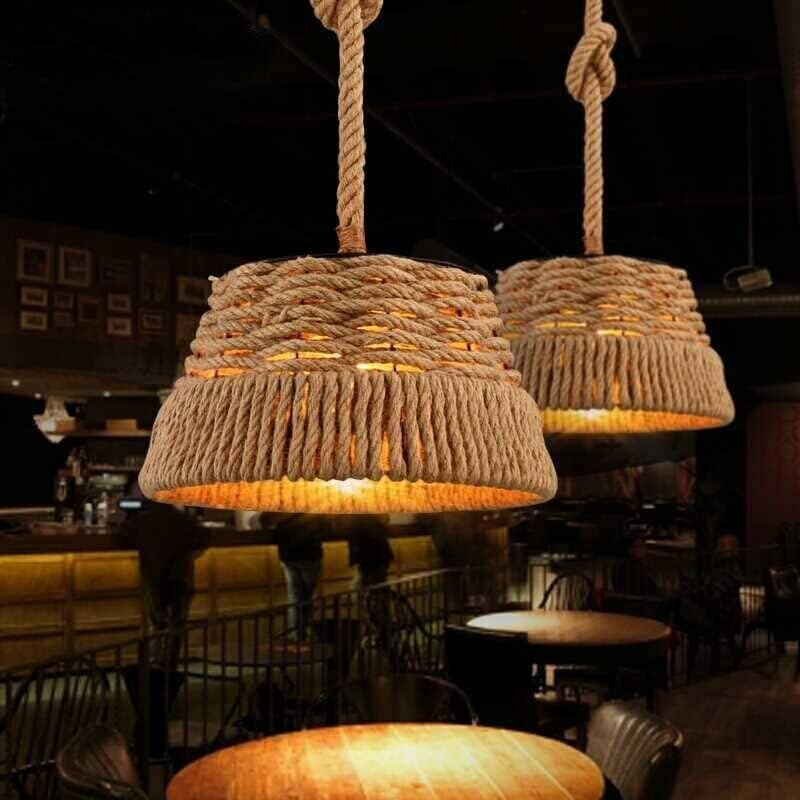 Hemp Rope Basket Lamp Shade – 38 cm, Easy Fit with Reducer Ring - photo 3