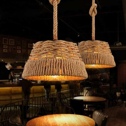 Hemp Rope Basket Lamp Shade – 38 cm, Easy Fit with Reducer Ring - photo 3