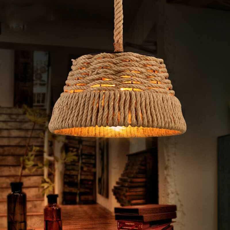 Hemp Rope Basket Lamp Shade – 38 cm, Easy Fit with Reducer Ring - photo 4