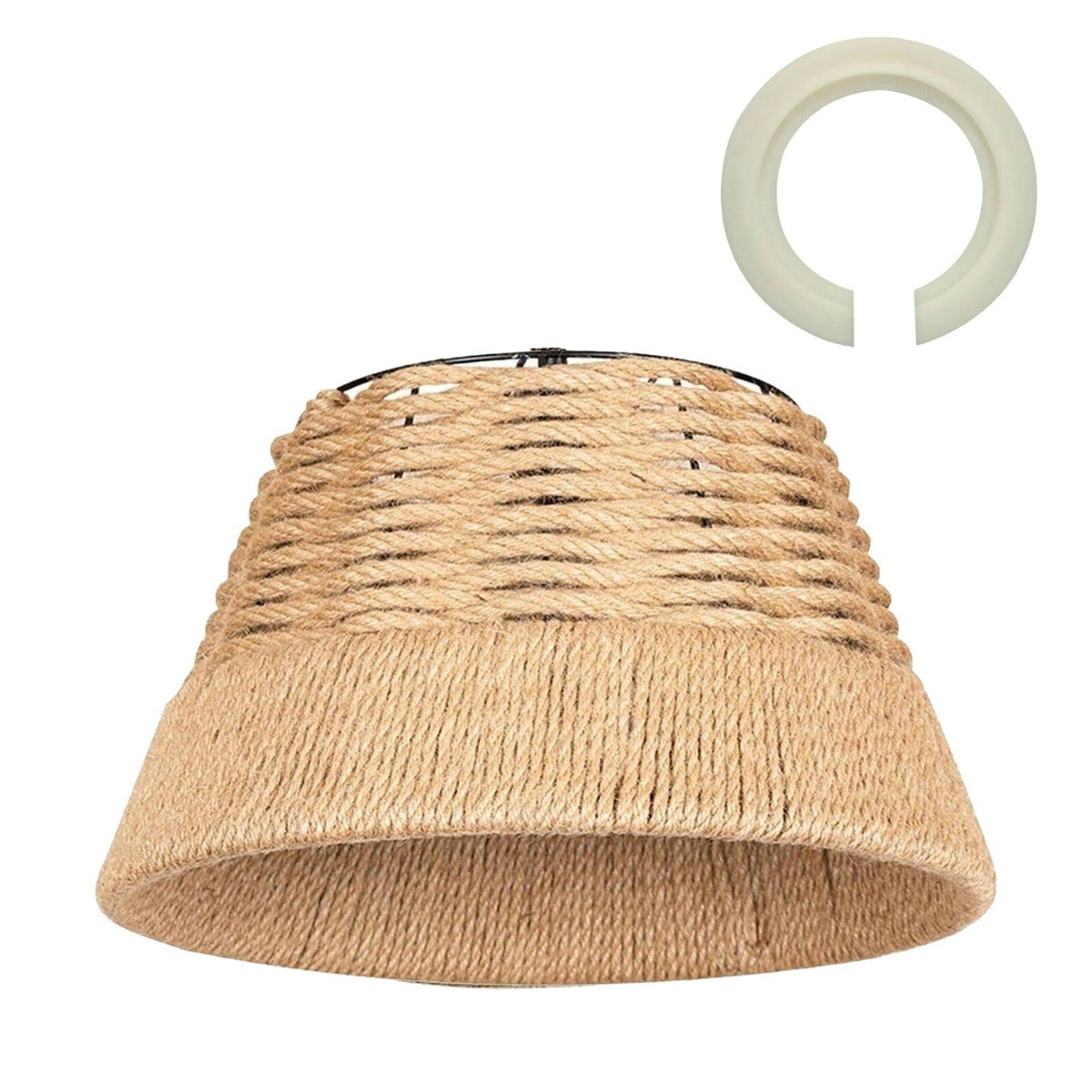 Hemp Rope Basket Lamp Shade – 38 cm, Easy Fit with Reducer Ring