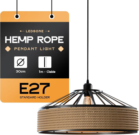 Hemp Lamp Shade - Hemp, 30 cm, Single