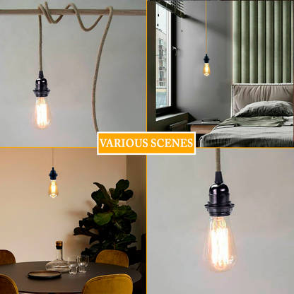 Plug-In Hemp Rope Pendant Light Kit – E27, On/Off Switch - photo 8