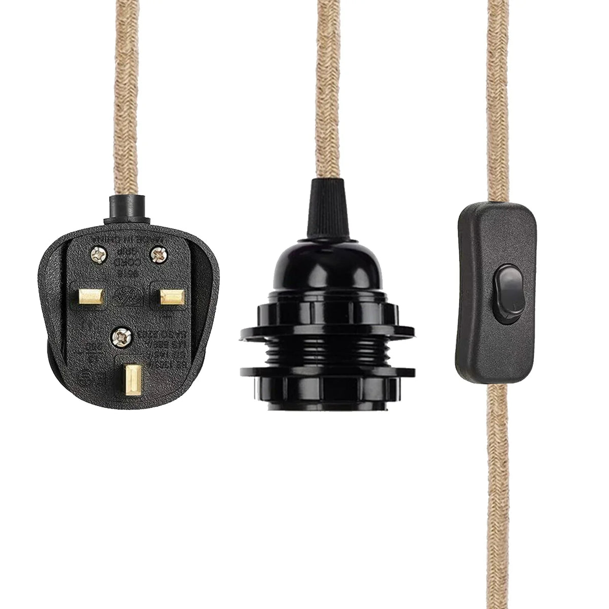 Plug-In Hemp Rope Pendant Light Kit – E27, On/Off Switch - photo 11