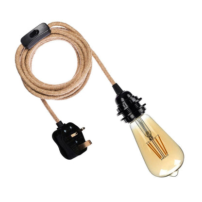 Plug-In Hemp Rope Pendant Light Kit – E27, On/Off Switch - photo 13