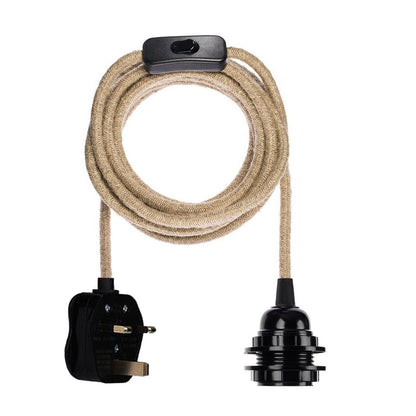 Plug-In Hemp Rope Pendant Light Kit – E27, On/Off Switch - photo 15