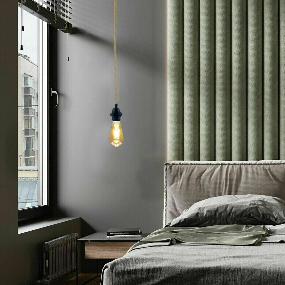 Plug-In Hemp Rope Pendant Light Kit – E27, On/Off Switch - photo 5