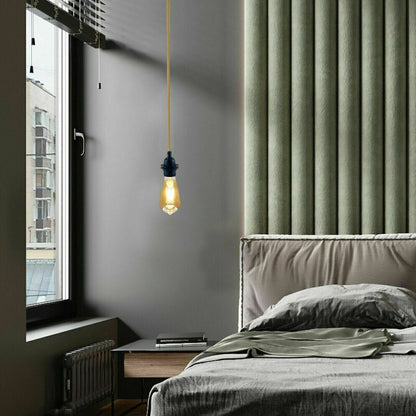 Plug-In Hemp Rope Pendant Light Kit – E27, On/Off Switch - photo 5