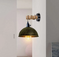 Hemp Rope Wall Light with Switch – Black, Dome Shade or Cage, E27